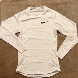 Nike White Performance Long Sleeve Top